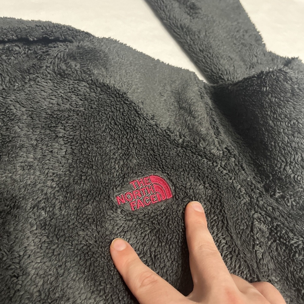 The North Face Jacket Women Large Full Zip Fuzzy Sherpa Long Sleeve Gray Hike - Picture 7 of 9